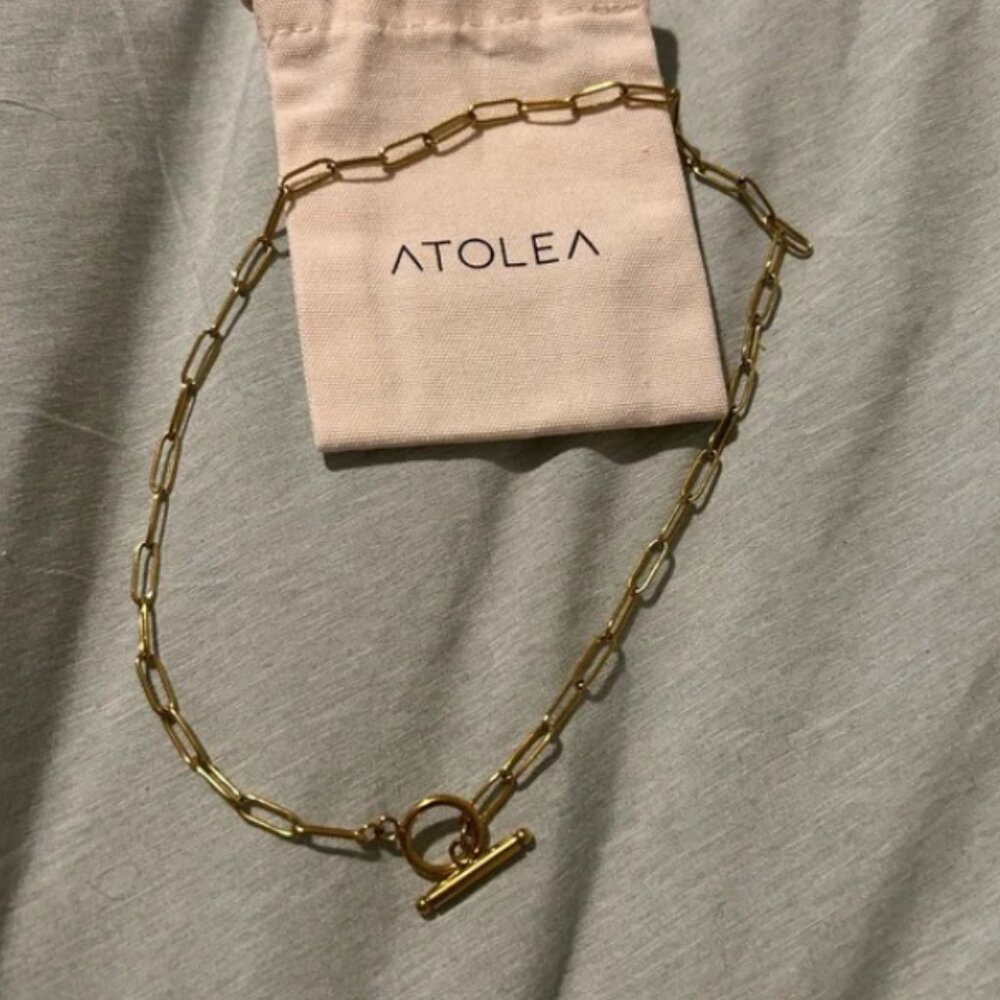 Atolea - paperclip chain toggle necklace - waterproof sweatproof no tarnish